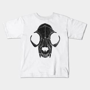 Cat Skull Black Kids T-Shirt